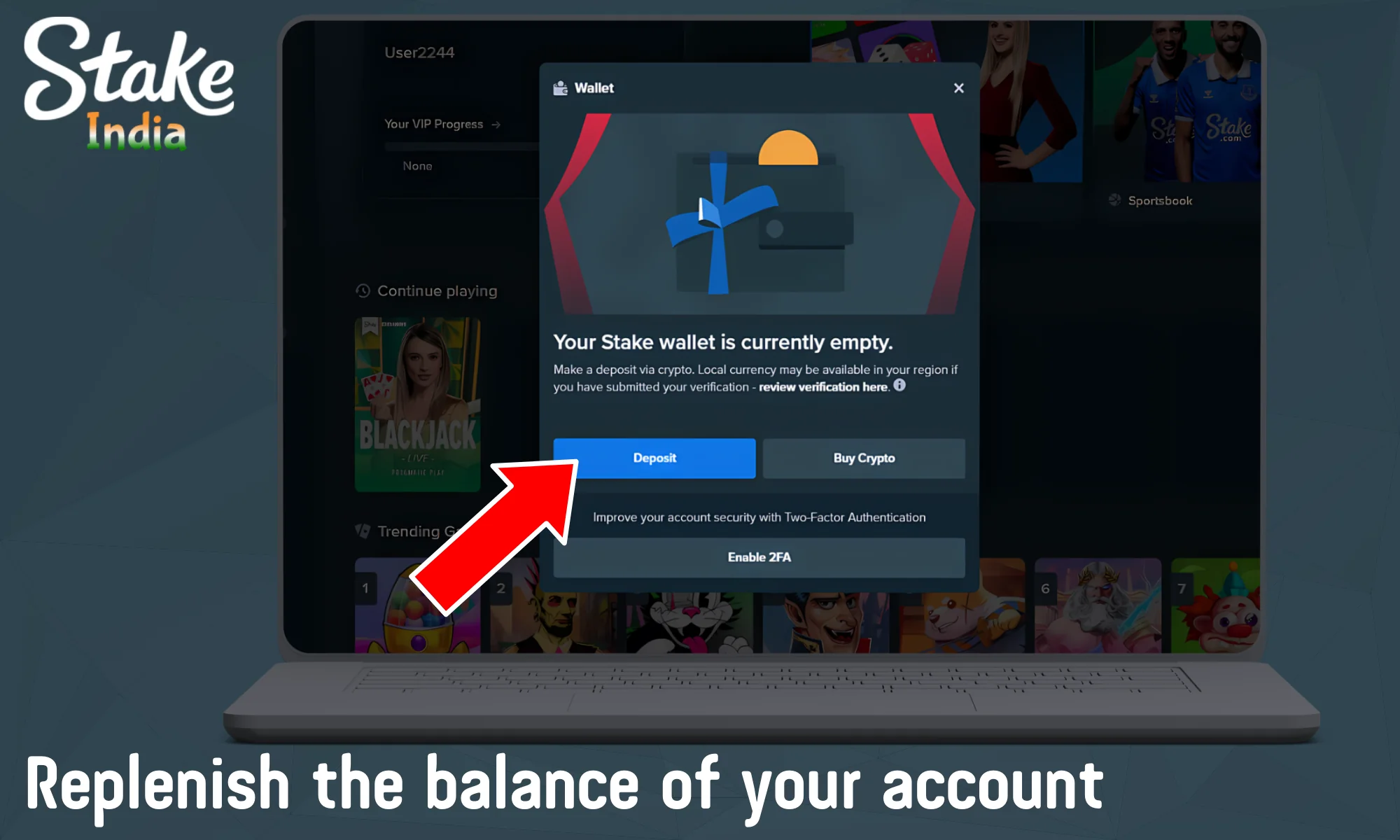 Replenish the balance of your account